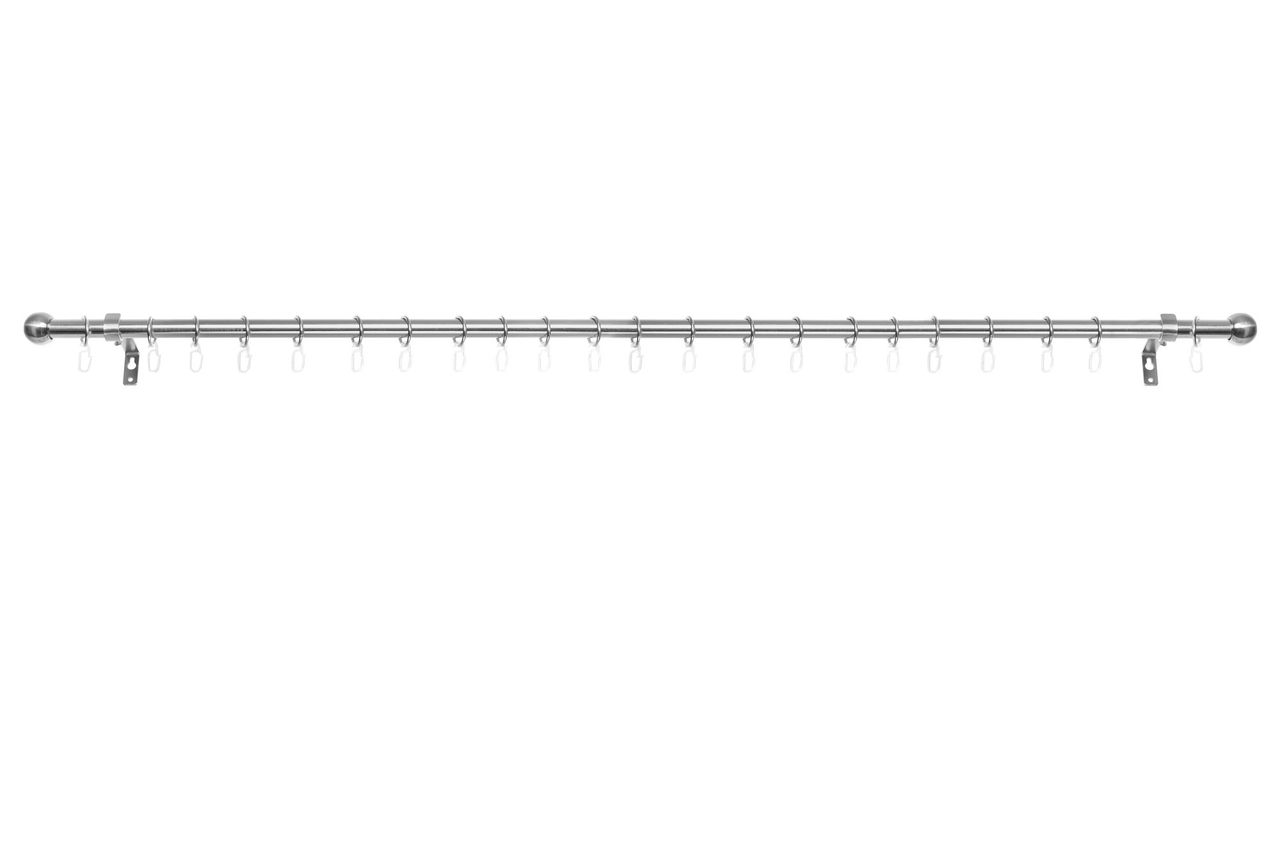 Lichtblick Gardinenstange Kugel, 20 mm, ausziehbar 120 - 230 cm - Edelstahl Optik