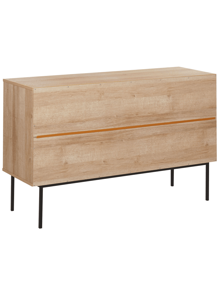 Beliani Sideboard PASCO in Heller Holzfarbton/Schwarz - (W) 120 x (H) 76 x (L) 40 cm günstig kaufen onesize