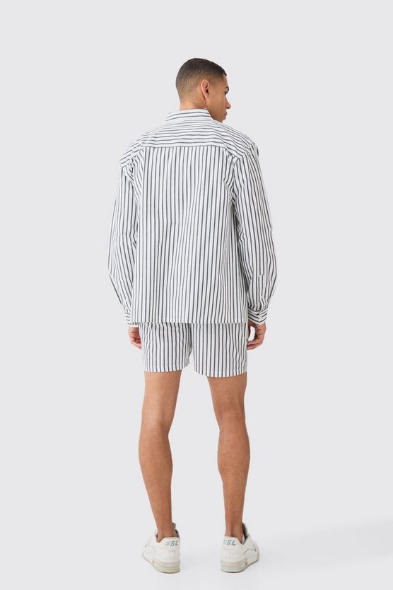 Langärmliges gestreiftes Oversize Hemd