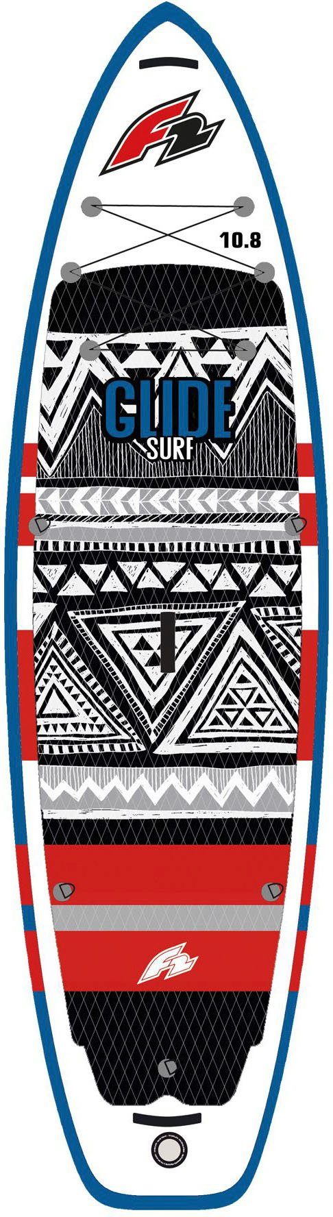 F2 Inflatable SUP-Board Glide Surf 10,8 red, (Packung, 5 tlg)