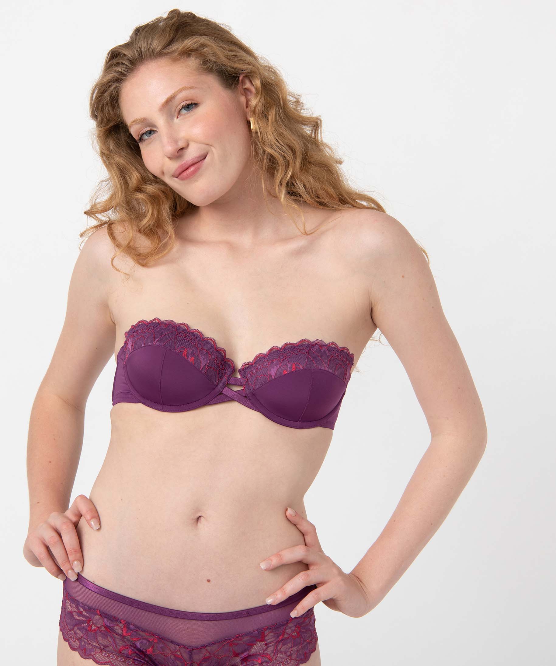 Soutien-gorge bandeau avec bretelles amovibles multicolore | GEMO