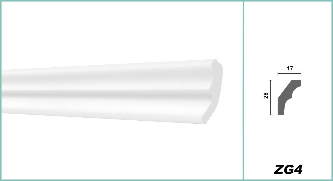 Hexim Eckprofil Zierleiste glatt ZG4 (Deckenleisten aus Styropor XPS - Hochwertige Stuckleisten leicht & robust im modernen Design - 1 Stück / 2 Meter)