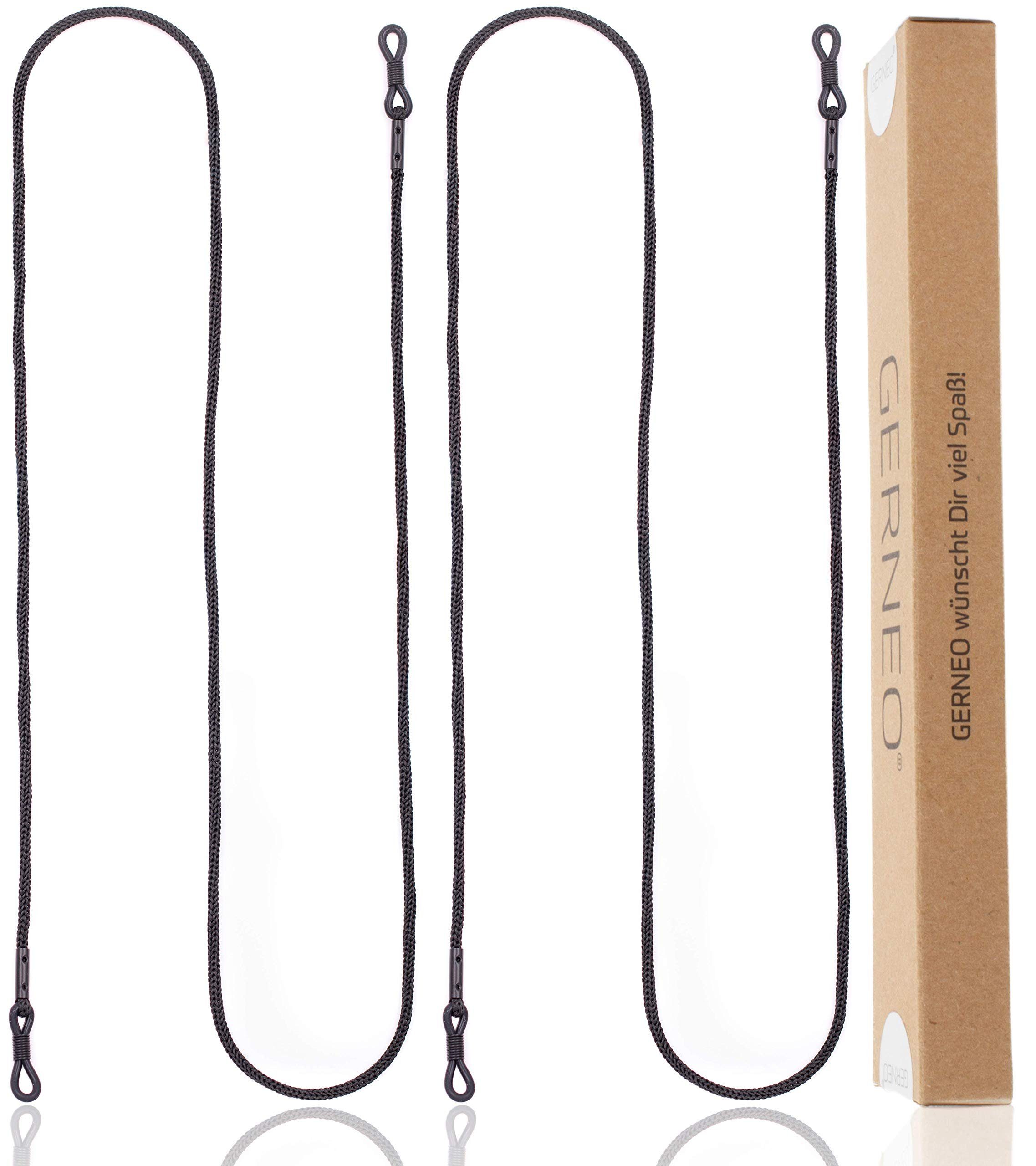 GERNEO Brillenband GERNEO® - Berlin – hochwertiges Brillenband aus Stoff – extra lang, Brillenkordel für Sonnenbrillen – diverse Farben - schwarze Halter