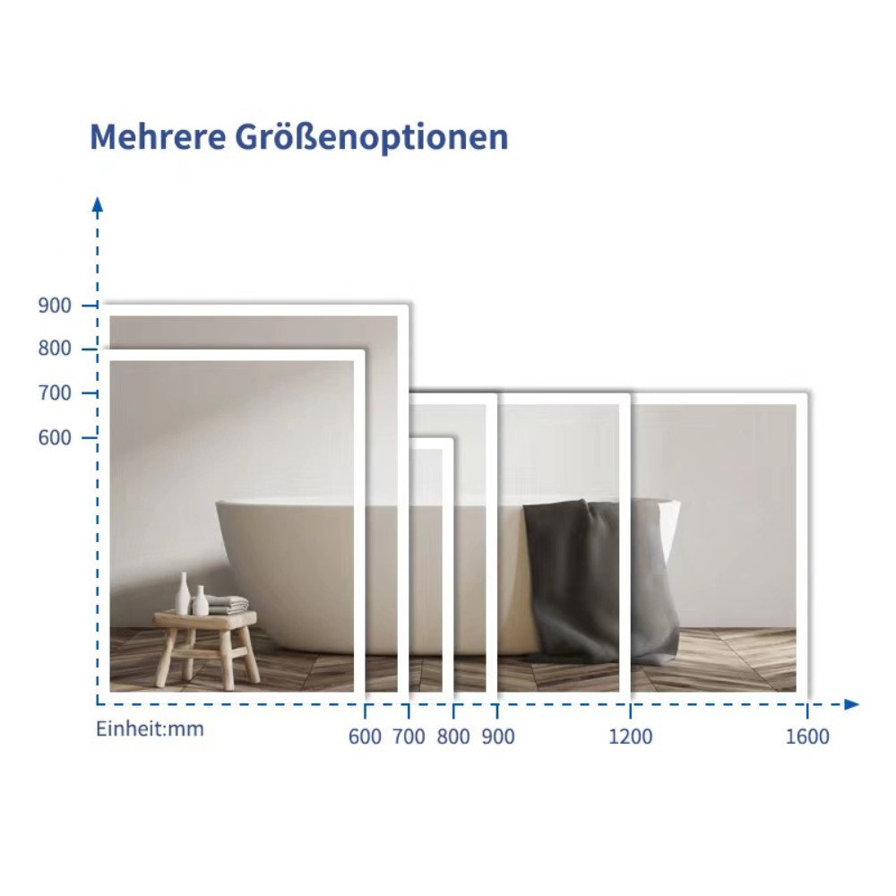 Home Deluxe LED-Spiegel Rechteckig NOLA – 70 x 90 cm