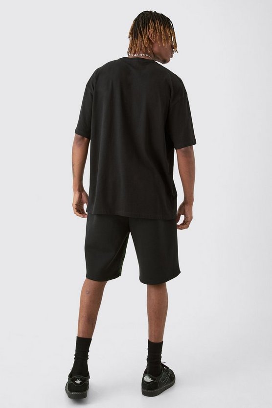 Tall T-Shirt mit Kreuz-Print in Schwarz