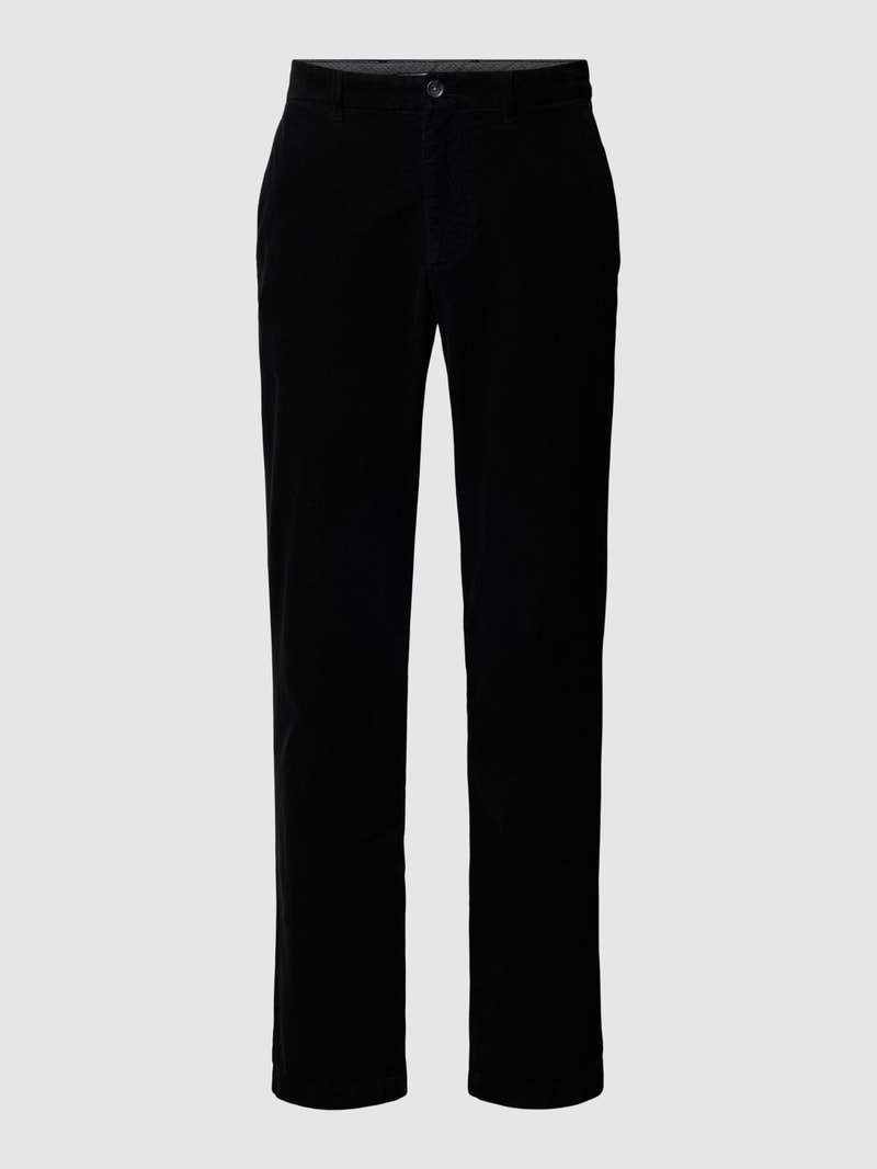 Cordhose mit Logo-Stitching Modell 'DENTON' in schwarz