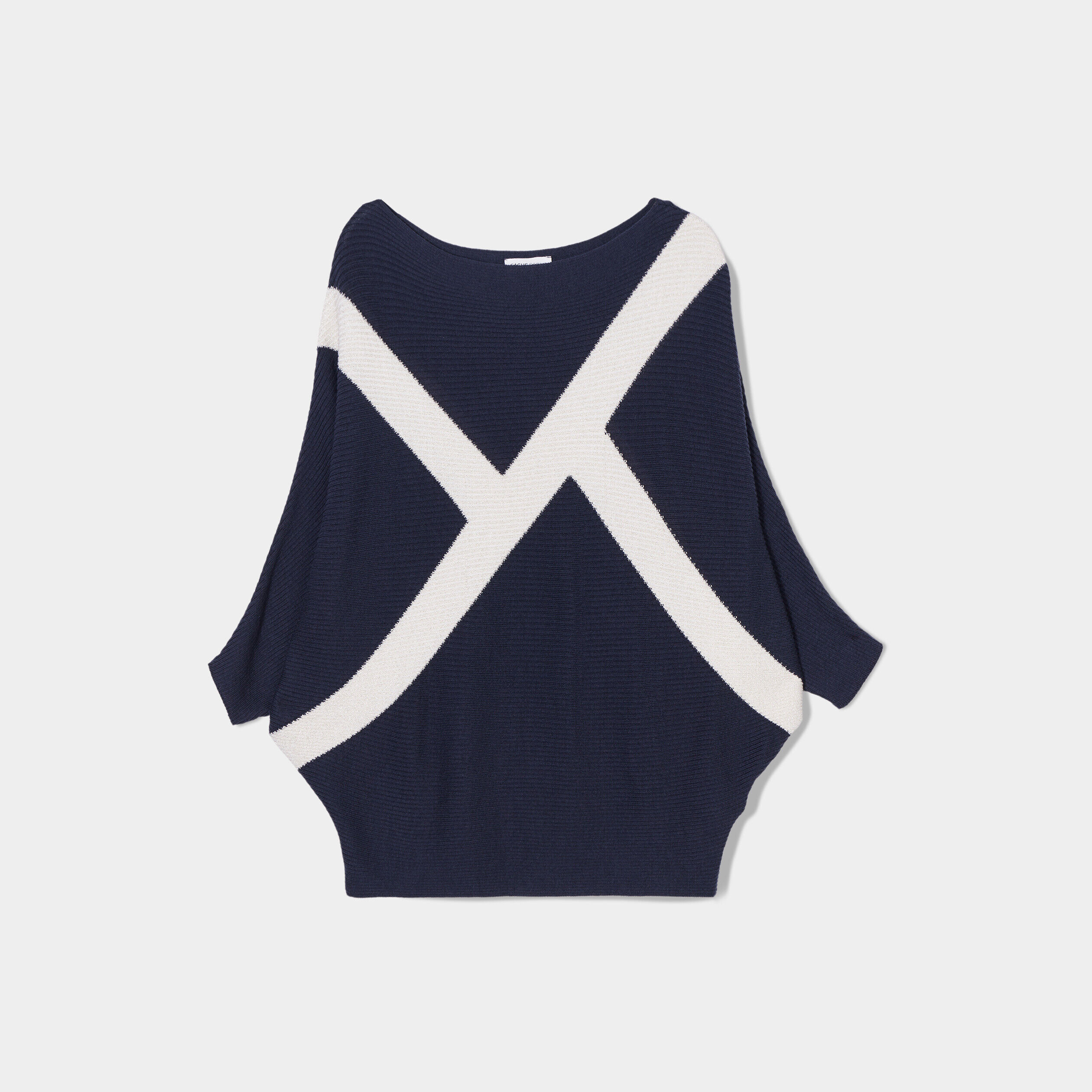 Pull manches chauves-souris bleu marine femme | Cache Cache