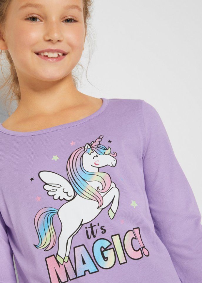 Mädchen Langarmshirt (2er Pack) aus Bio-Baumwolle