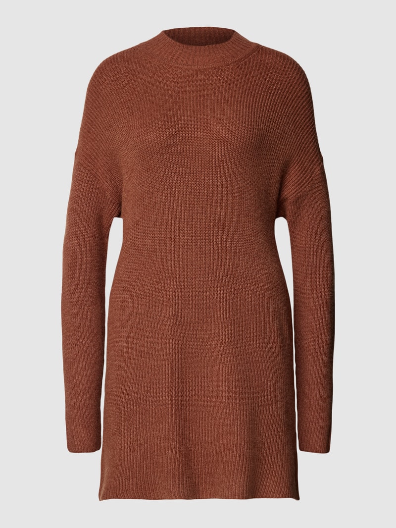Strickkleid mit Turtleneck Modell 'KATIA' in mittelbraun