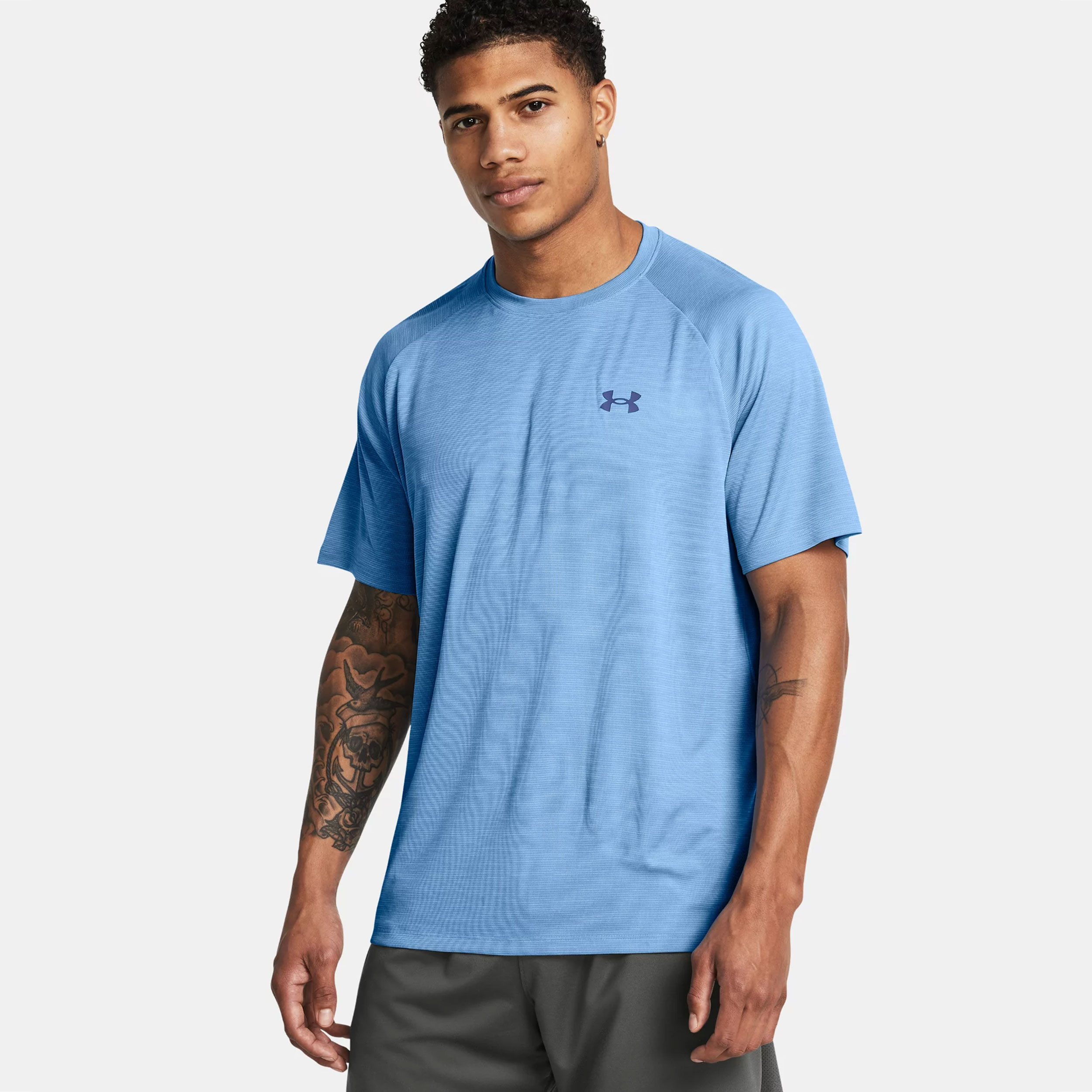 Tech Textured T-Shirt Herren - Blau