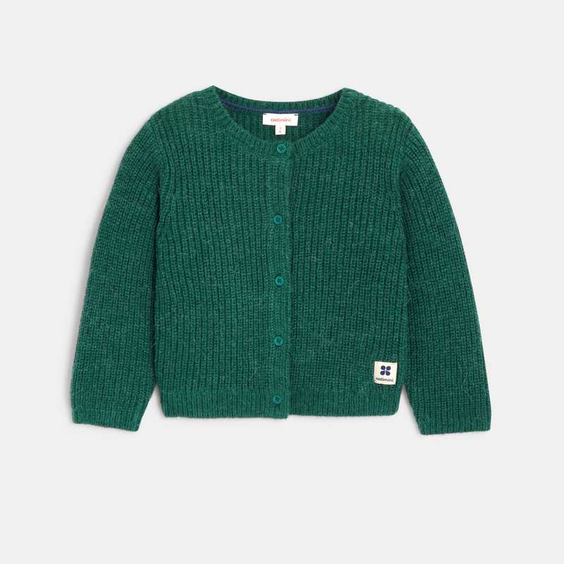 Gilet bébé fille maille tricot vert anglais Catimini