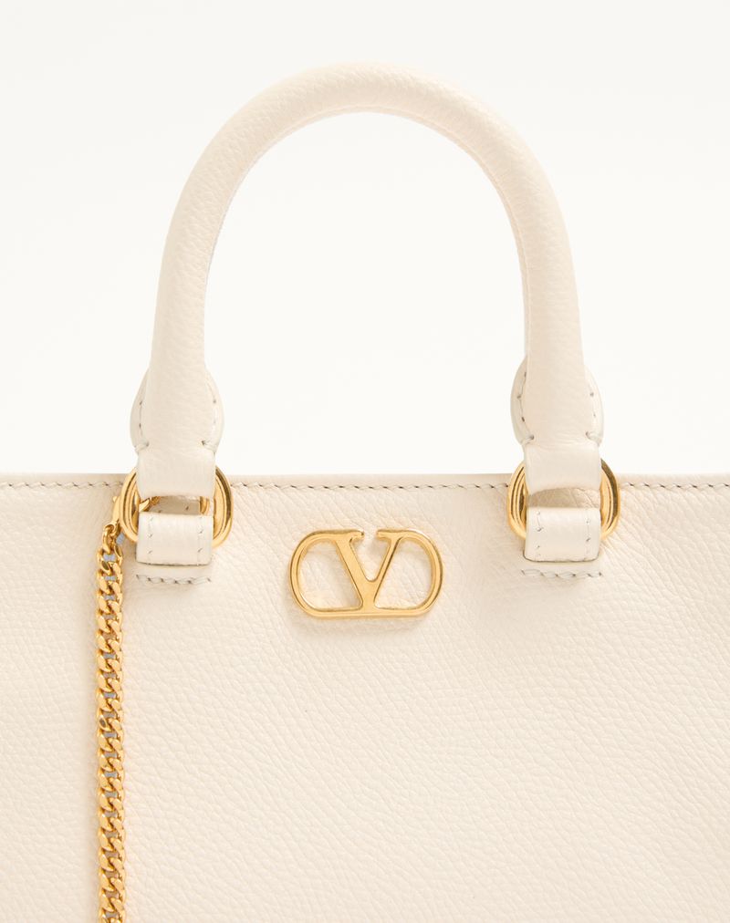 Bolsa Mini VLogo Signature em couro de bezerro granulado