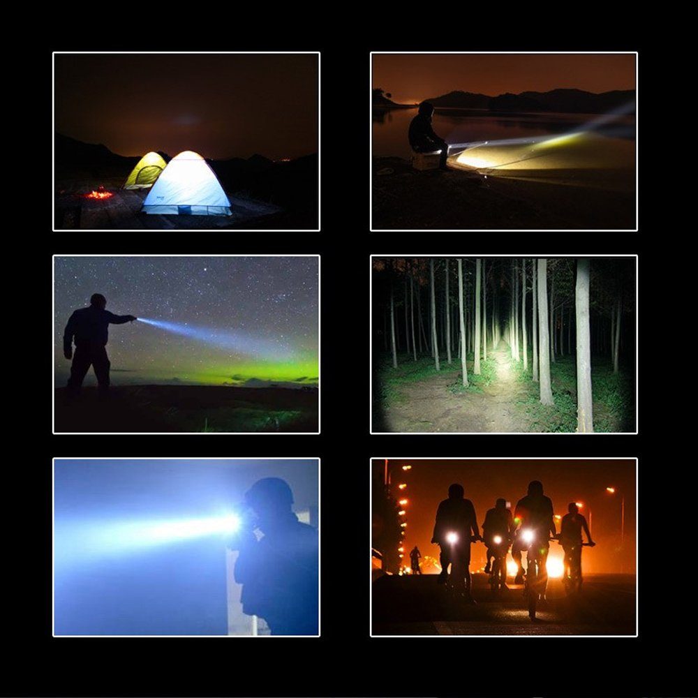 Bedee LED Stirnlampe 3 Modos LED Stirnlampe, Wiederaufladbar LED Kopflampe,USB Kopflampe (90°einstellbar, 1-St., Batteriebetrieben), Zoombare IP64 Wasserdichte Mini Stirnlampe für Laufen, Campen, Joggen