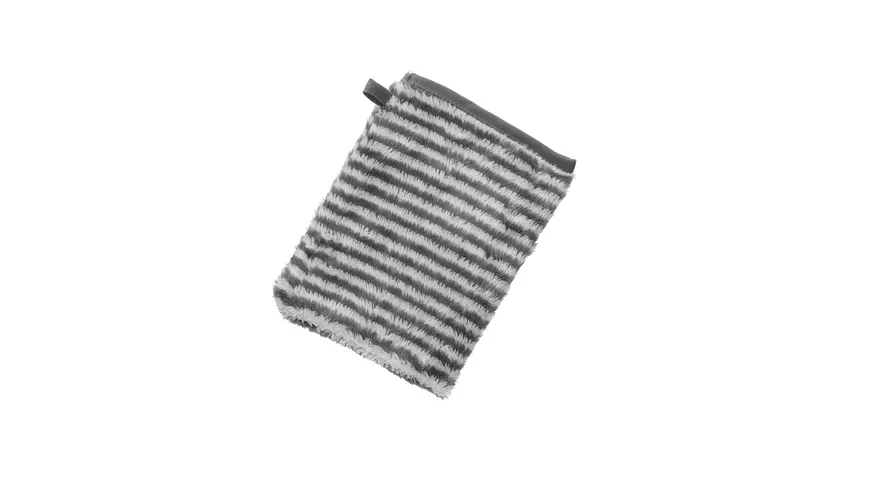 Waschhandschuhe Anthrazit gestreift