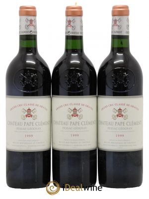 Château Pape Clément Cru Classé de Graves  1999 - Lot de 3 Bouteilles