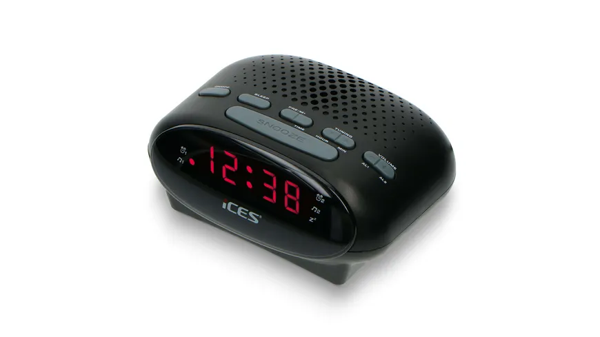 Ices ICR-210 Black - FM Uhrenradio, Schwarz