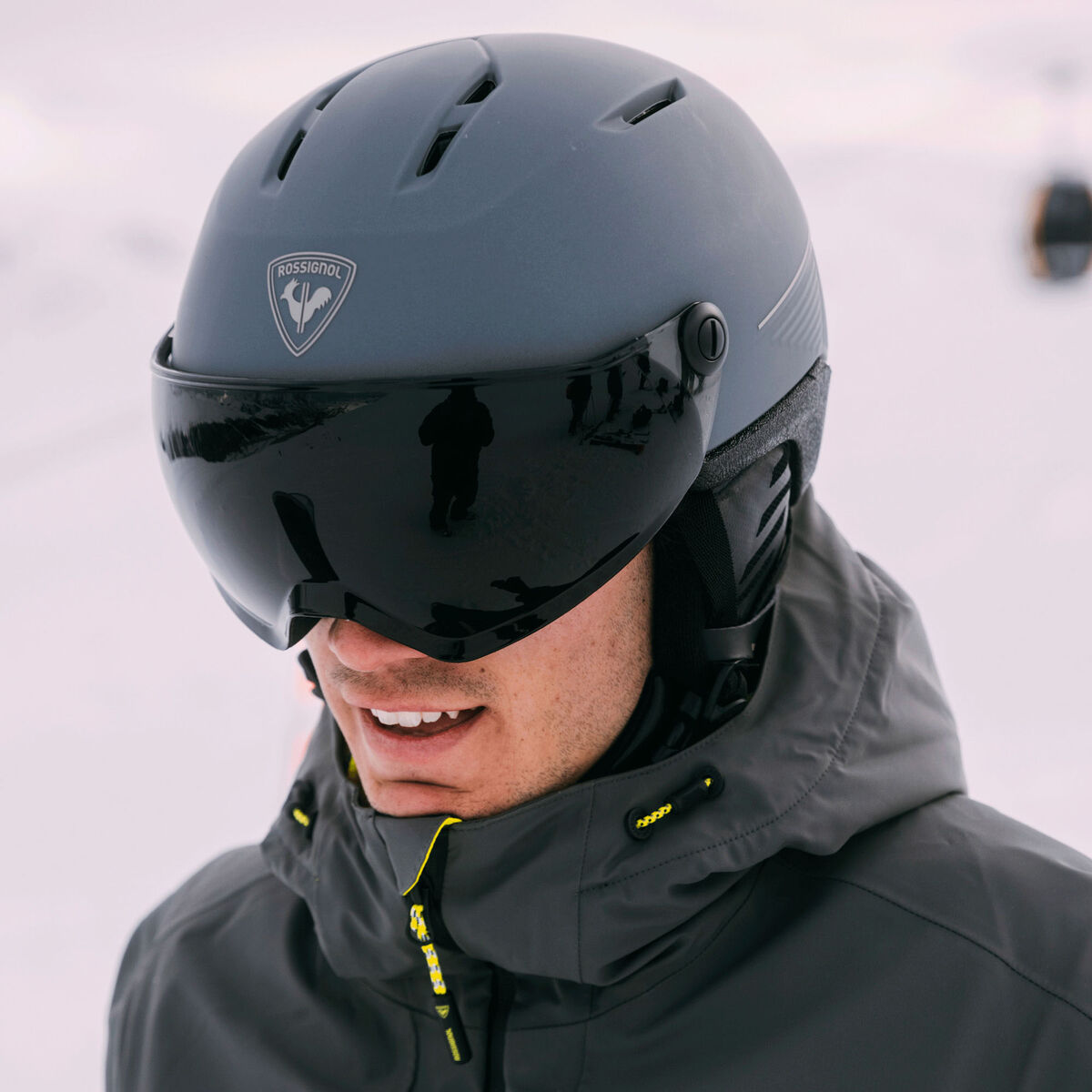 Photochromer Skihelm Grau Rossignol Fit Visor IMPACTS