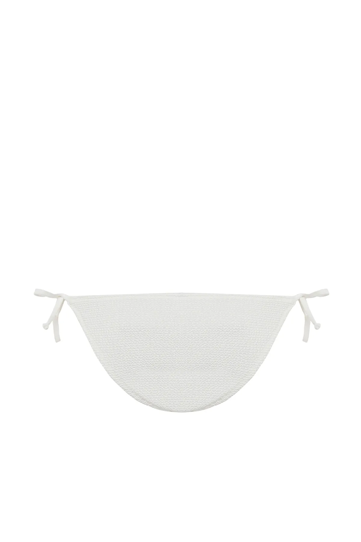 Trendyol Collection  Weiße gebundene strukturierte reguläre Bikinihose TBESS23BA00222