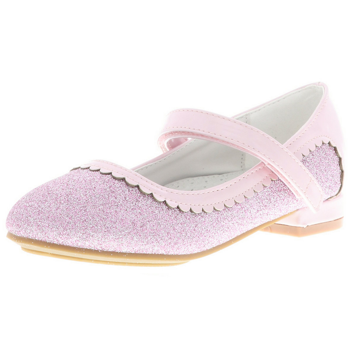 Kinder Mädchen Ballerinas Glitzer Blockabsatz lila/pink/rosa