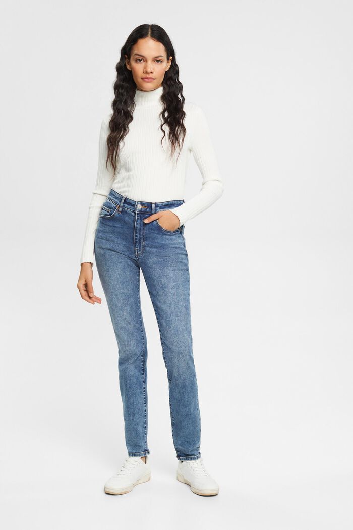 High Rise Jeans mit Washed-Out-Effect