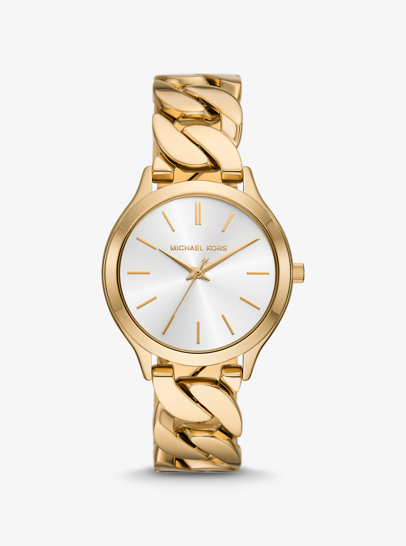 Orologio Slim Runway con maglia a catena color oro - ORO