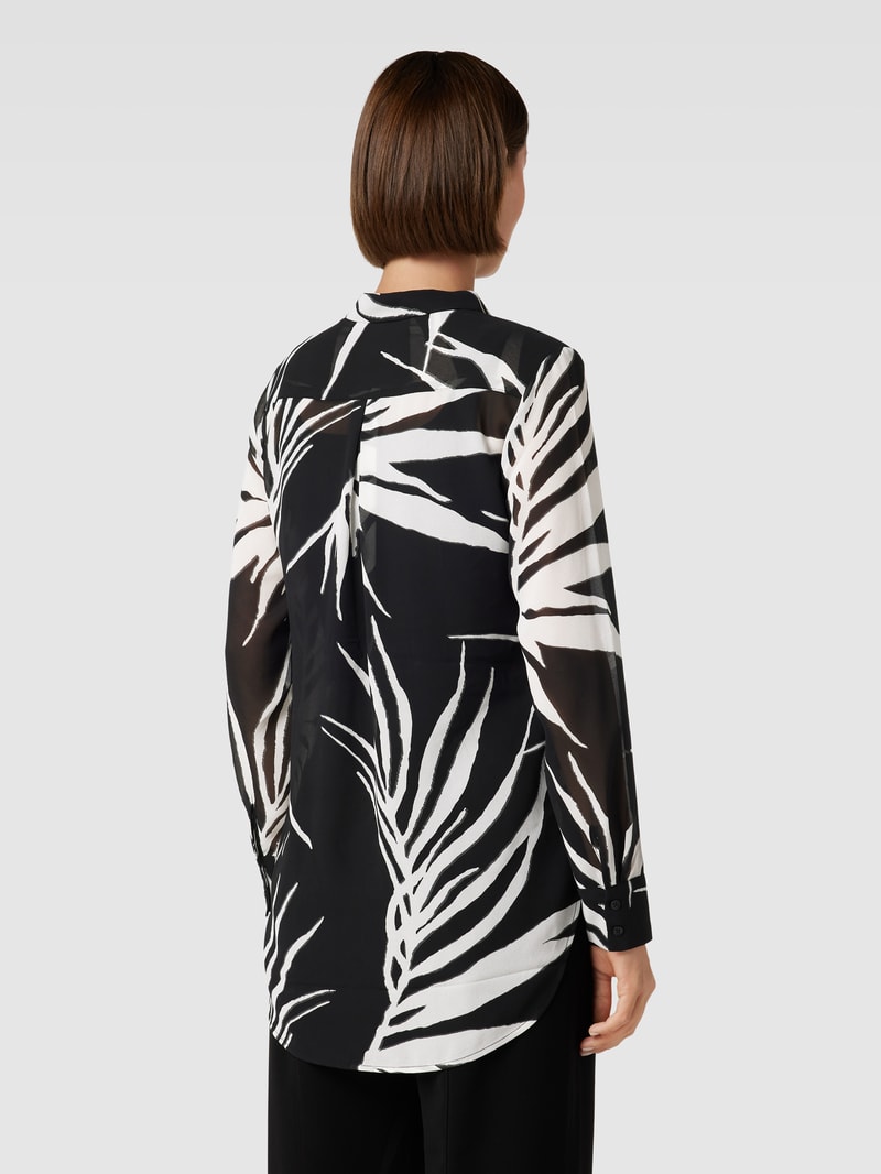 Longbluse mit Knopfleiste in schwarz