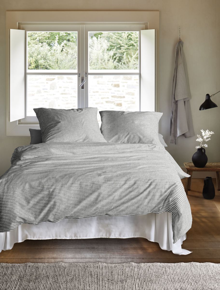Flausch-Cotton-Garnitur-Set Zobel Silber 135 x 200 cm