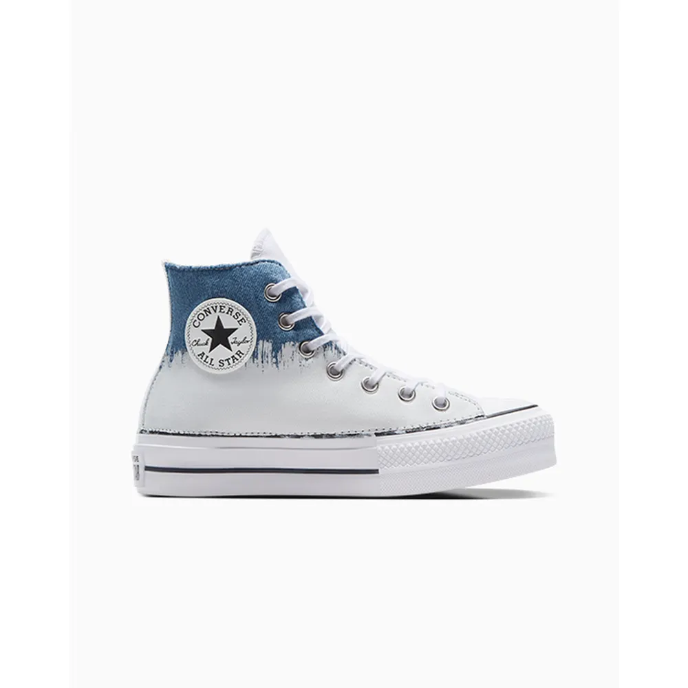 Converse Chuck Taylor All Star Lift Denim Paint A10226C / weiss
