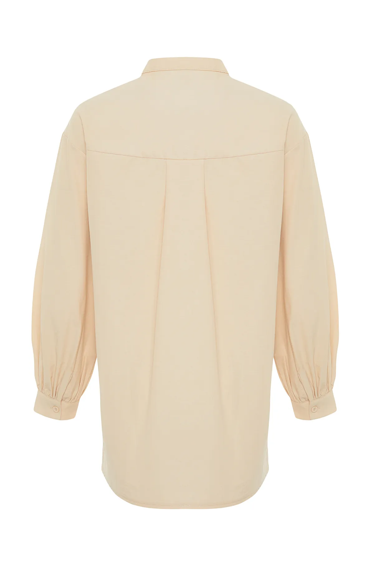 Trendyol Modest  Hemd aus gewebter Baumwolle in Stein TCTSS23TG00030