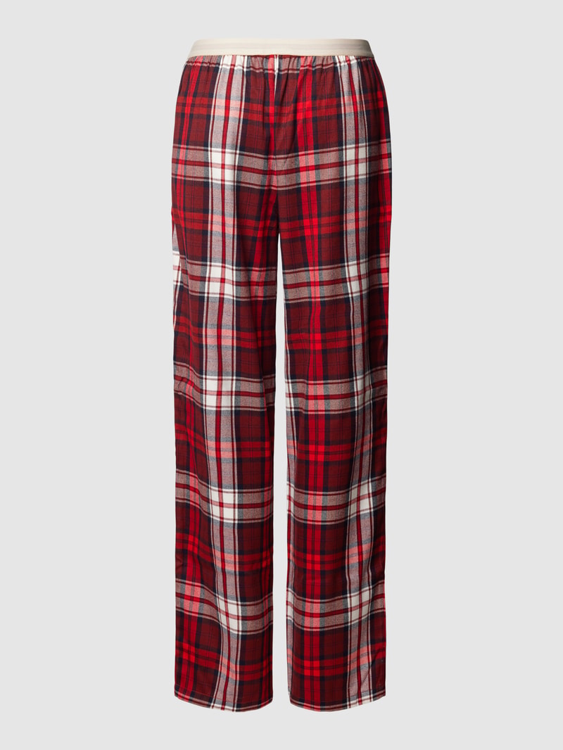 Pyjama-Hose mit Tartan-Karo in bordeaux rot