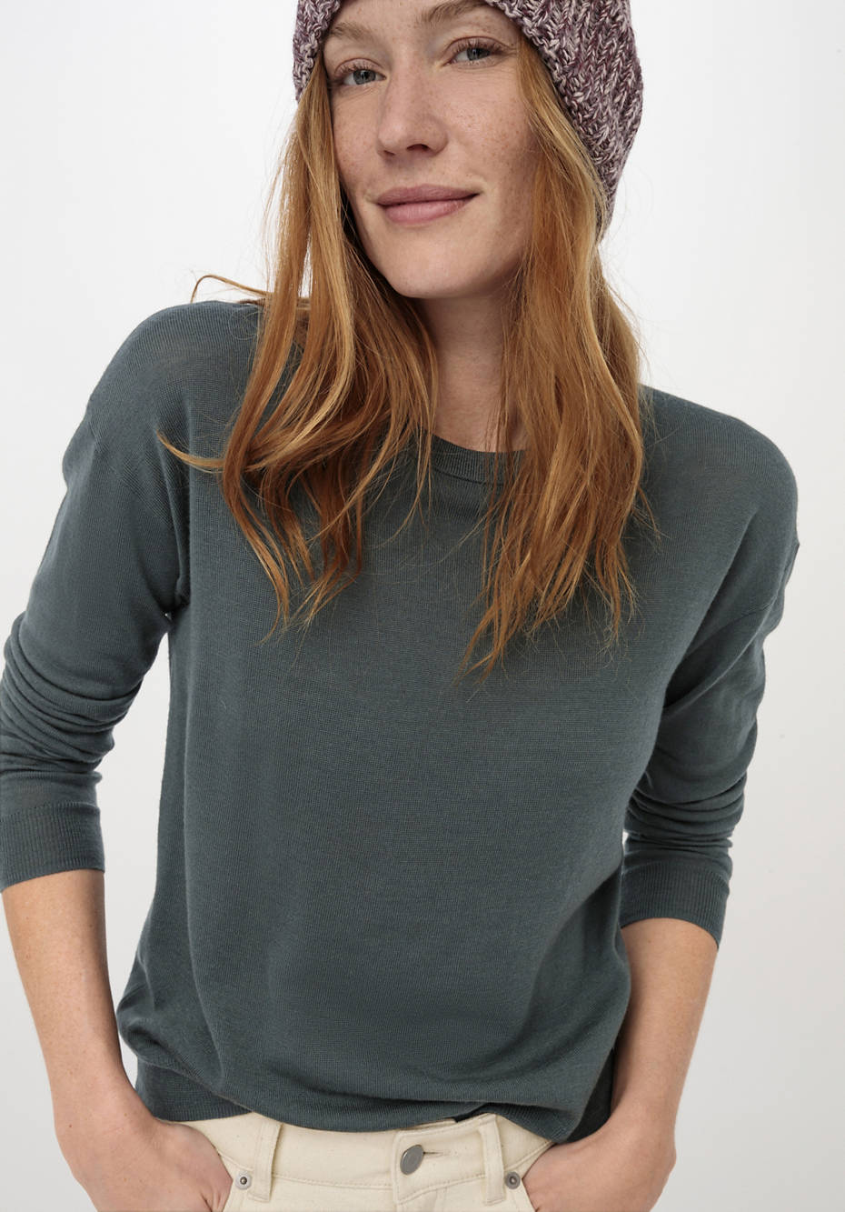 Rundhals-Pullover aus reiner Bio-Merinowolle