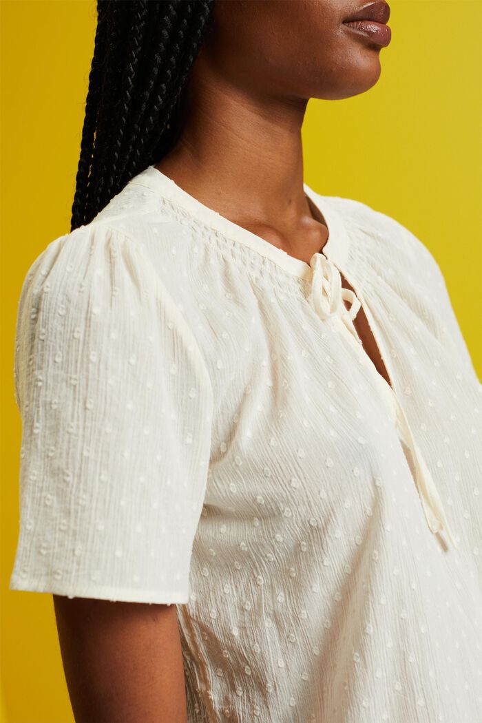 Plumetis-Bluse, 100 % Baumwolle