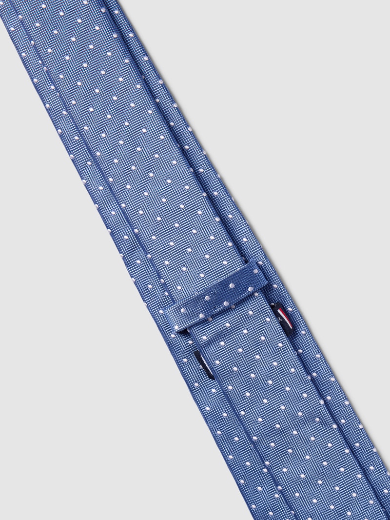 Seidenkrawatte mit feinem Allover-Muster in bleu
