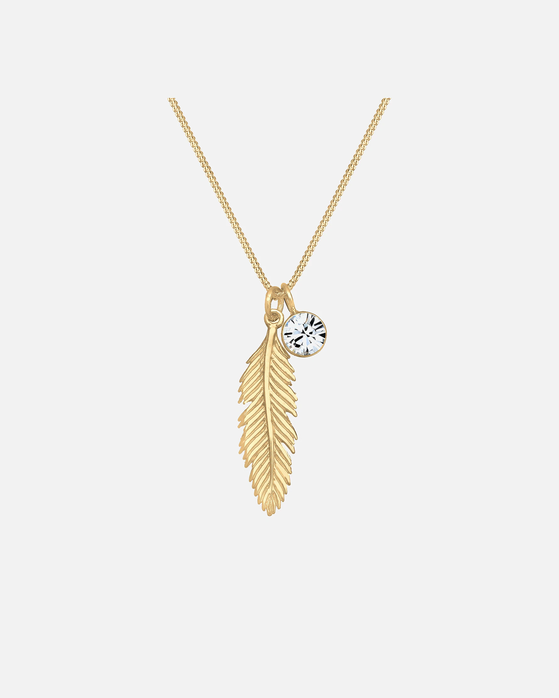 Ženski privjesak Elli Boho s perjem i kristalom od 925 sterling srebra