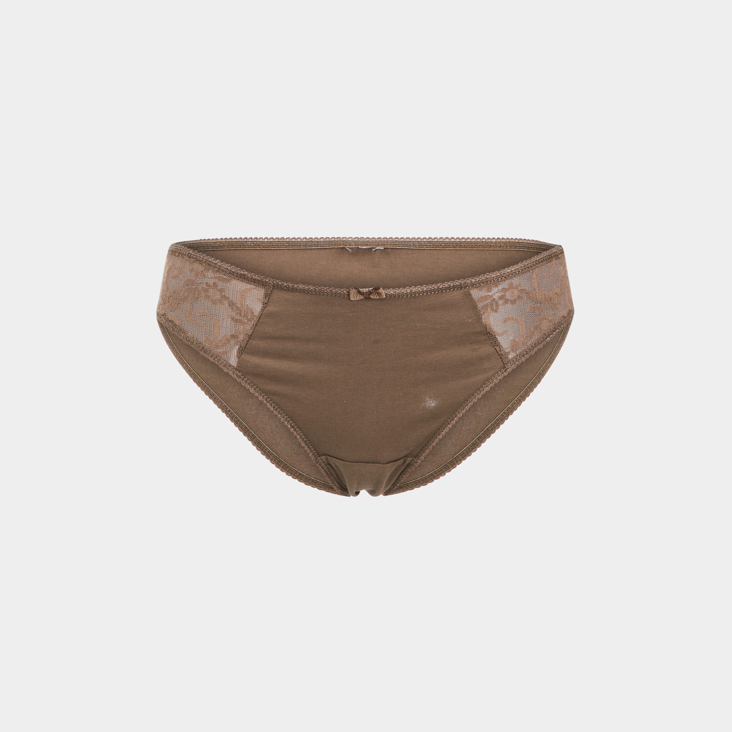 Culotte en coton avec dentelle vert kaki femme | La Halle