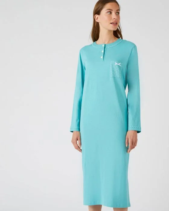 Chemise de nuit manches longues, maille jersey