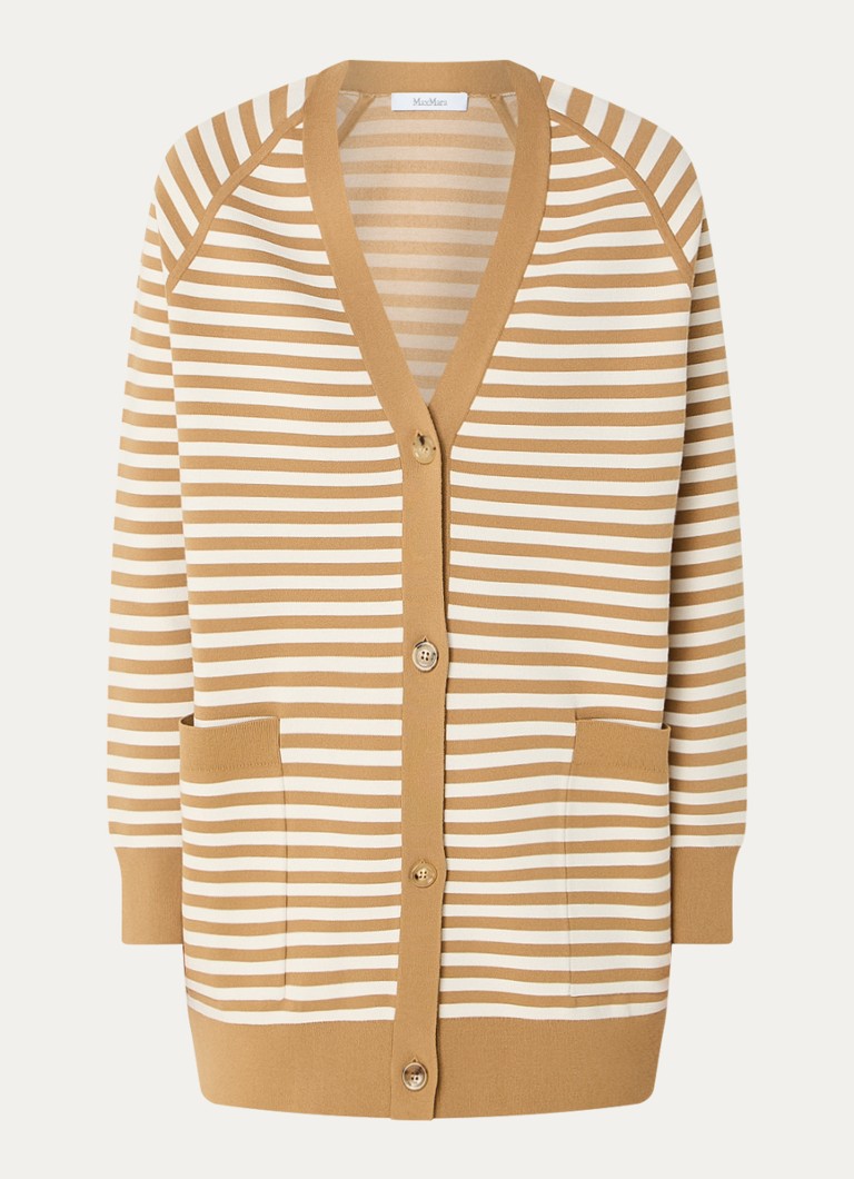 MaxMara Tenore -neuletakki raitakuviolla ja paikkataskuilla