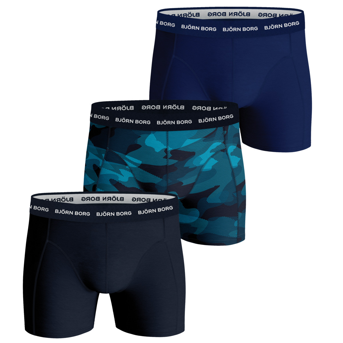 Björn Borg Sammy Shadeline Essential 3er Pack Boxershorts blau