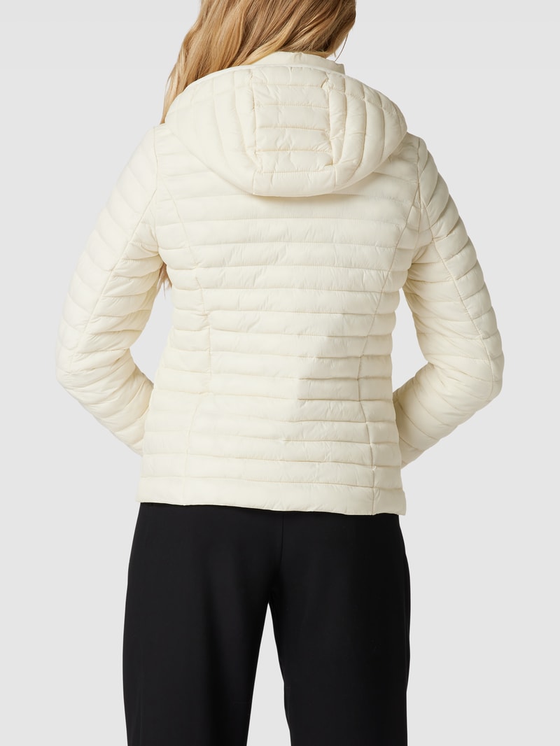 Steppjacke mit Label-Patch und abnehmbarer Kapuze in offwhite