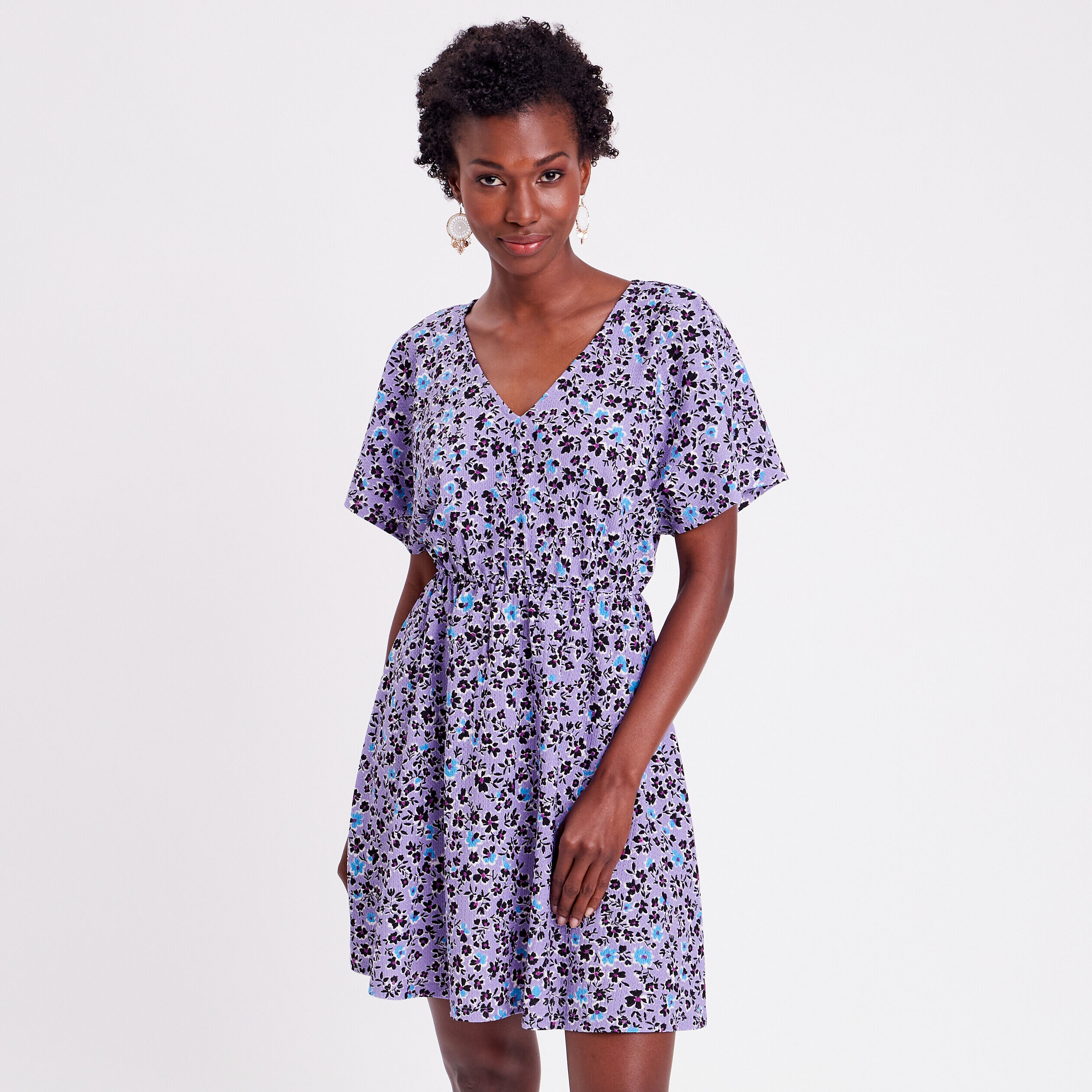 Robe évasée col en V parme femme | Cache Cache