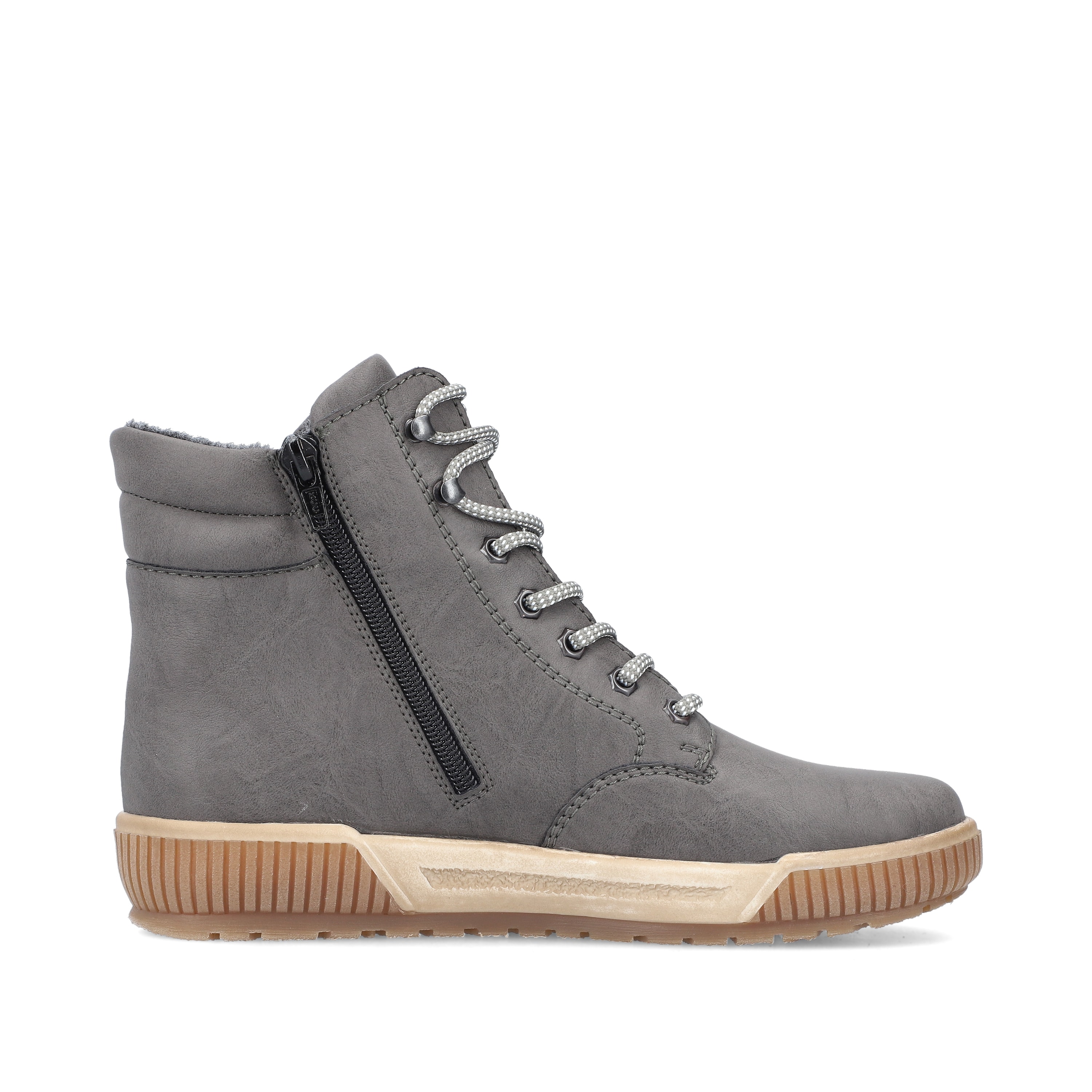 Rieker Damen Schnürstiefel mondgrau