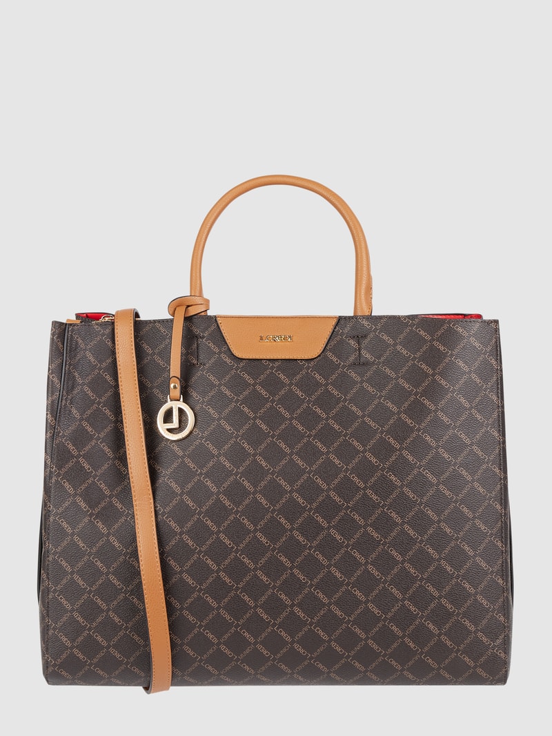Handtasche mit Logo-Muster Modell 'Filiberta' in dunkelbraun
