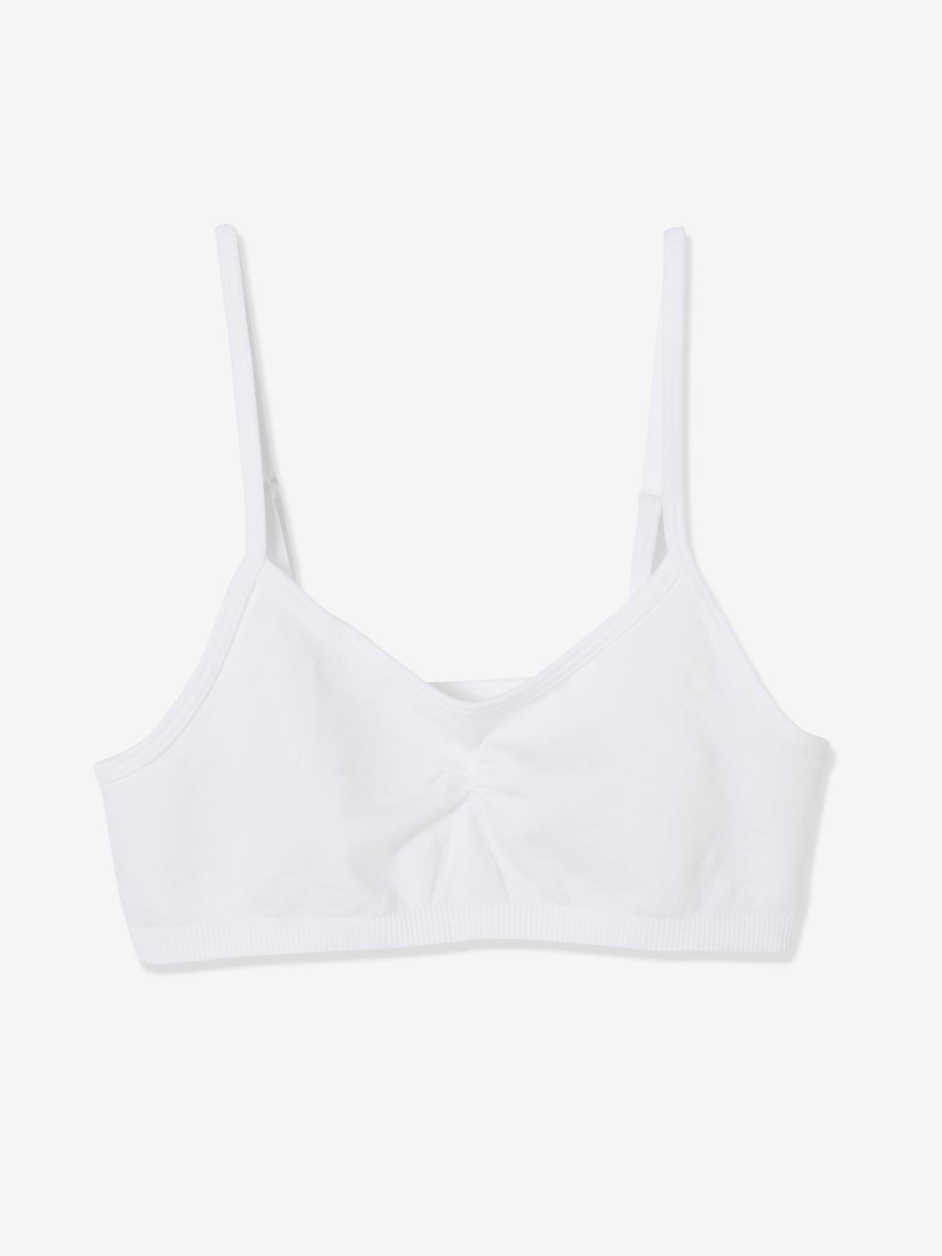 Lot de 2 brassières fille en microfibre rose clair uni