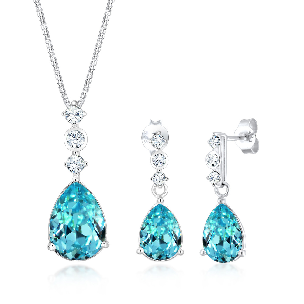 Elli PREMIUM Elli PREMIUM Ensemble de Bijoux Femmes Goutte noble Set pendentif d'oreilles avec Bijoux
