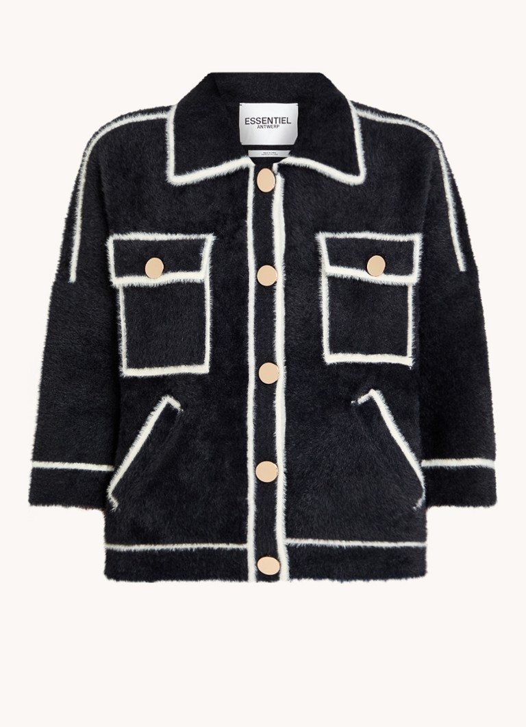Vestă Essentiel Antwerp Galena Fine Knit cu buzunare cu clapă