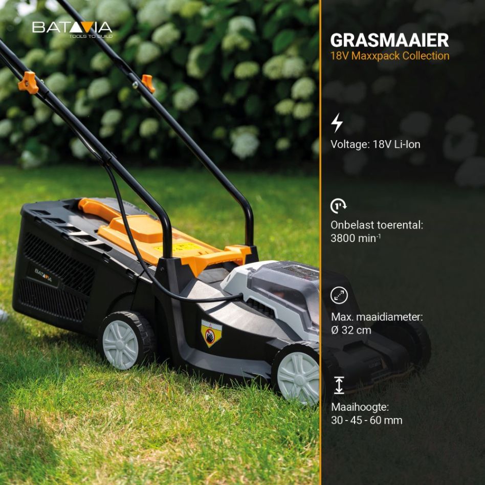 Batavia 7064713 Maxxpack 18V Akumulatorska kosilica za travu 32 cm bez baterije i punjača