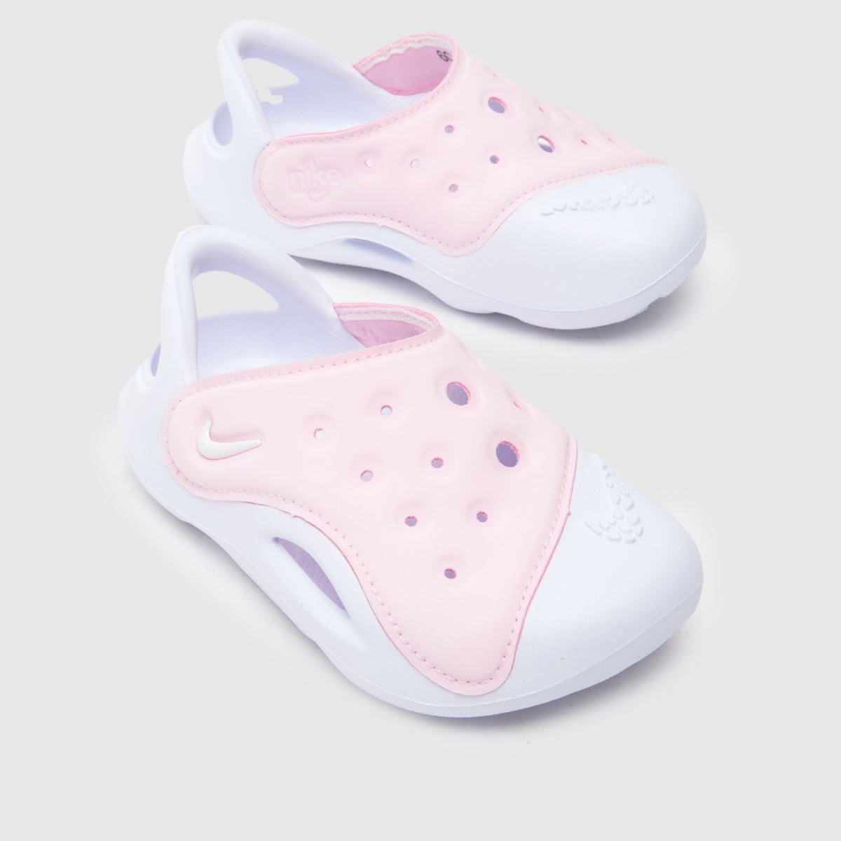 Nike ljusrosa aqua swoosh sandaler för småbarn för flickor