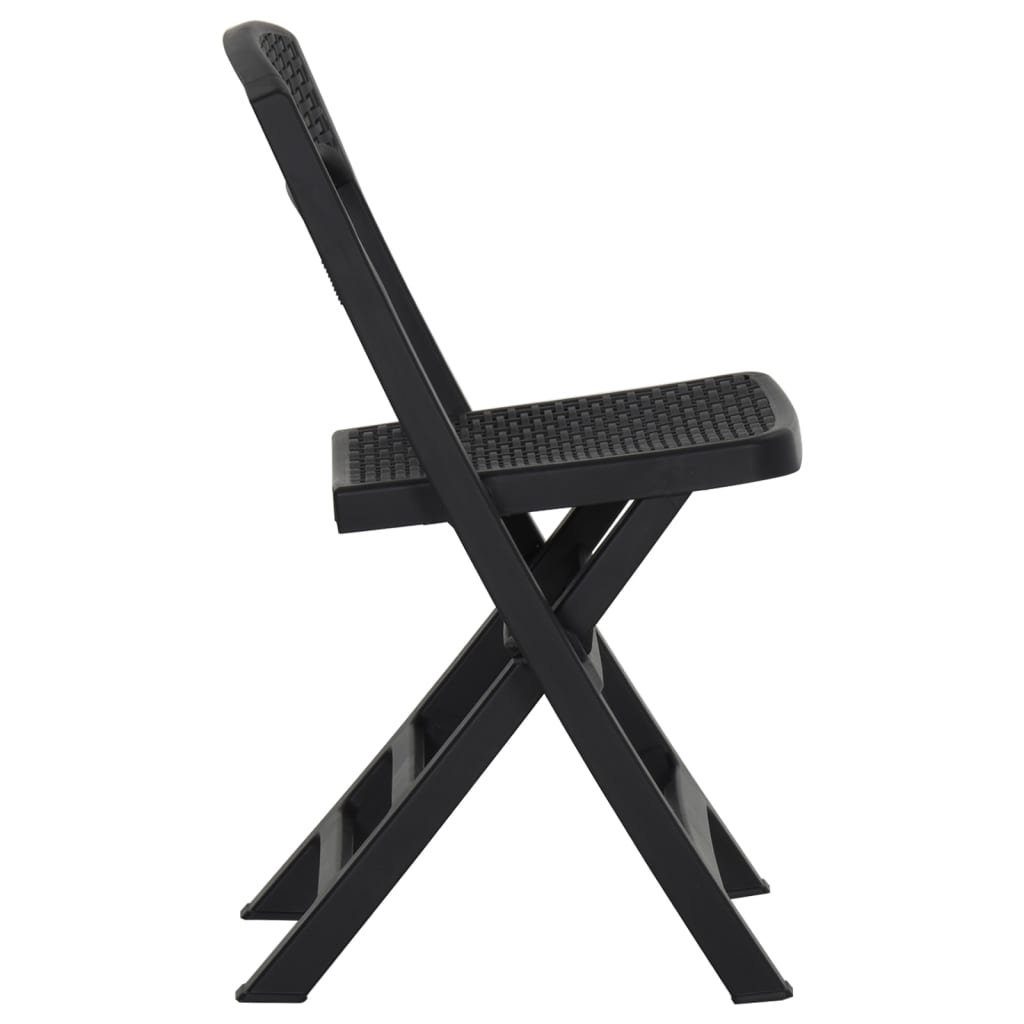 vidaXL Gartenstuhl Klappbare Gartenstühle 4 Stk. PP Anthrazit (4 St)