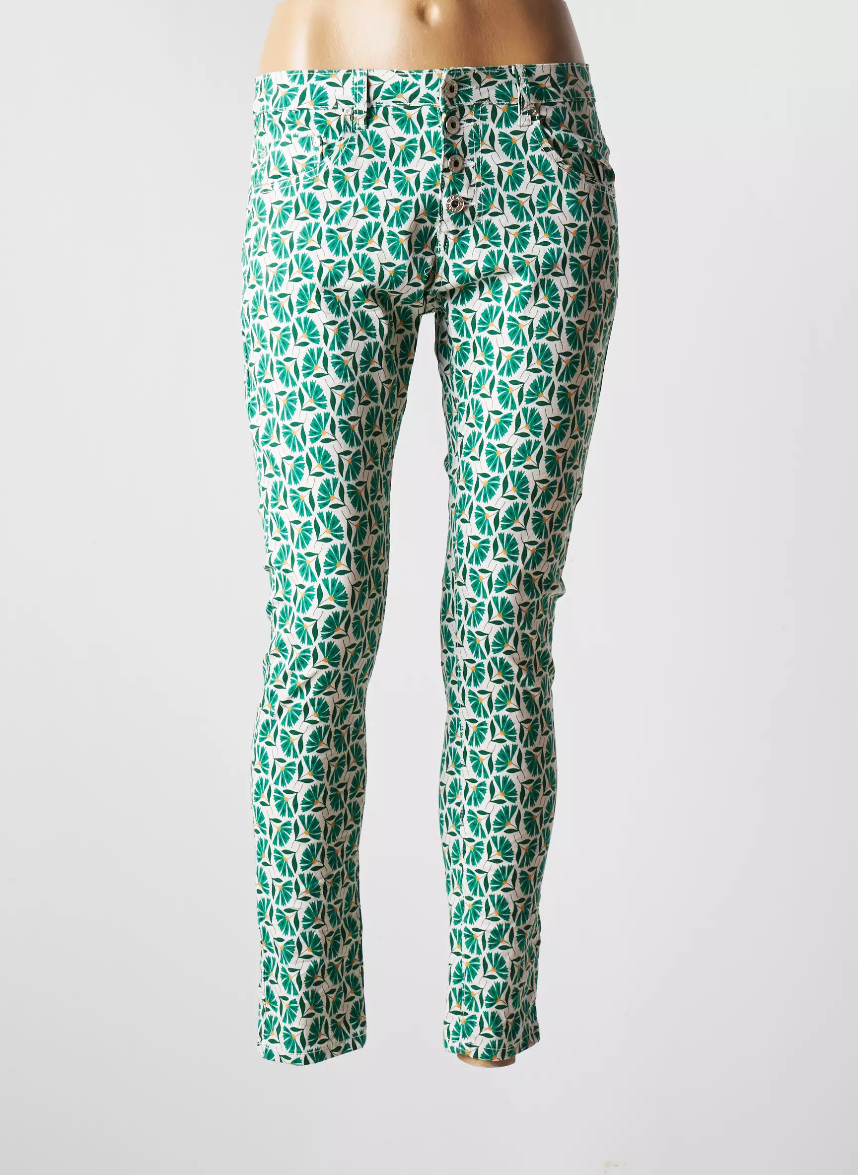 Place Du Jour Pantalons Slim Femme couleur vert