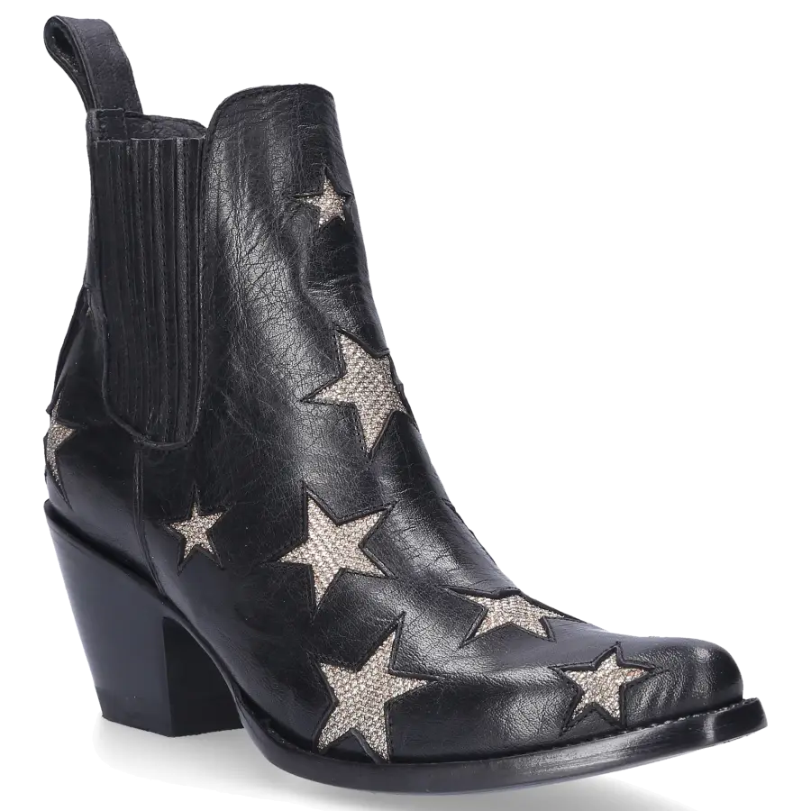 MEXICANA - Chelsea Boots CIRCUS 2 Kalbsleder Sternenmuster gold schwarz - schwarz